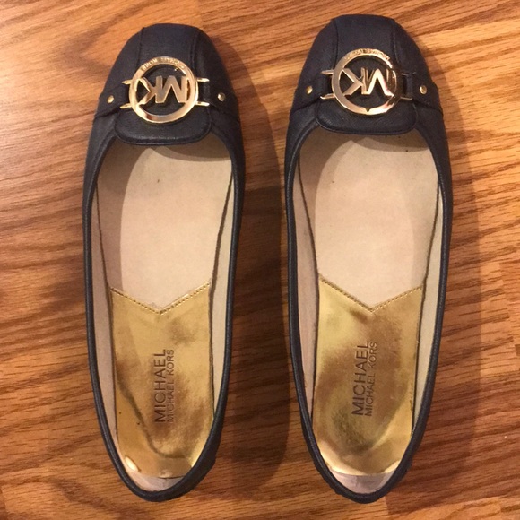navy michael kors flats